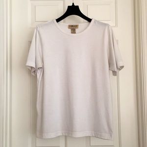Sag Harbor Top Medium White Short Sleeves